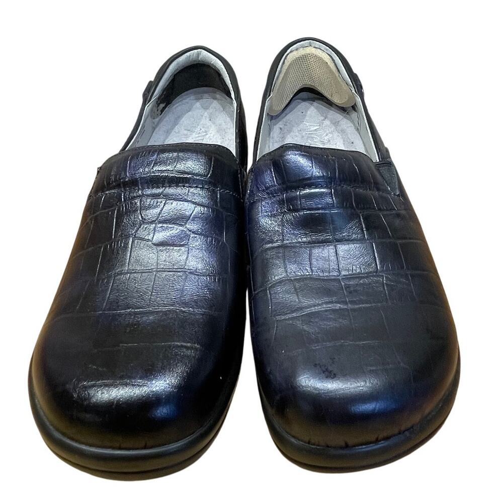 Alegria Keli Black Blue Casual Shoe Croco Noche Women's Size 39 (US 9) EUC
